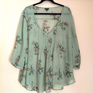 Torrid gray floral blouse. Size 2